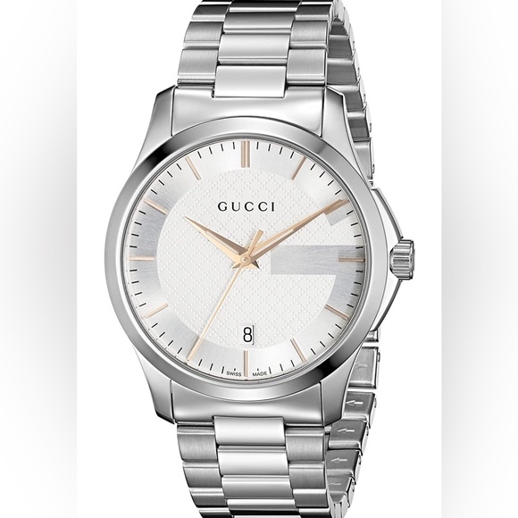 Gucci G-Timeless Stainless Steel Men's Watch with Triple-Link Bracelet - Picture 10 of 10
